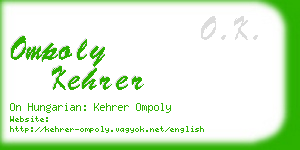 ompoly kehrer business card